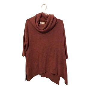 Braeve short sleeved cowl neck oversized sweater with slits on sides size medium